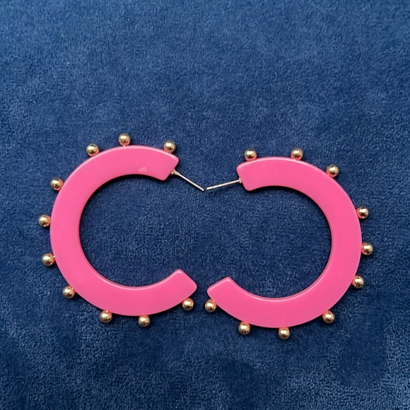 Vintage pink spike Hoops - Picture 4 of 4